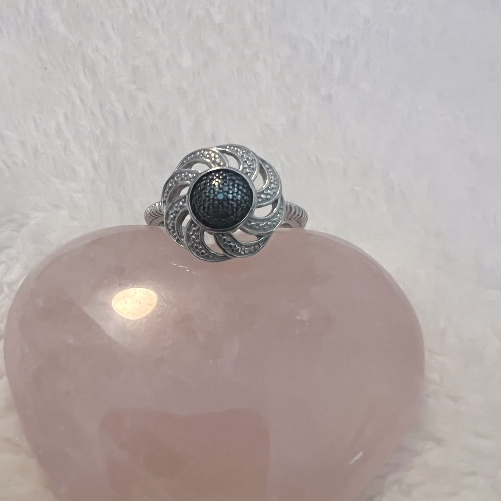 Blue Diamond Chuck Clemency STS Sterling Silver .925 Pave Ring - Picture 6 of 7
